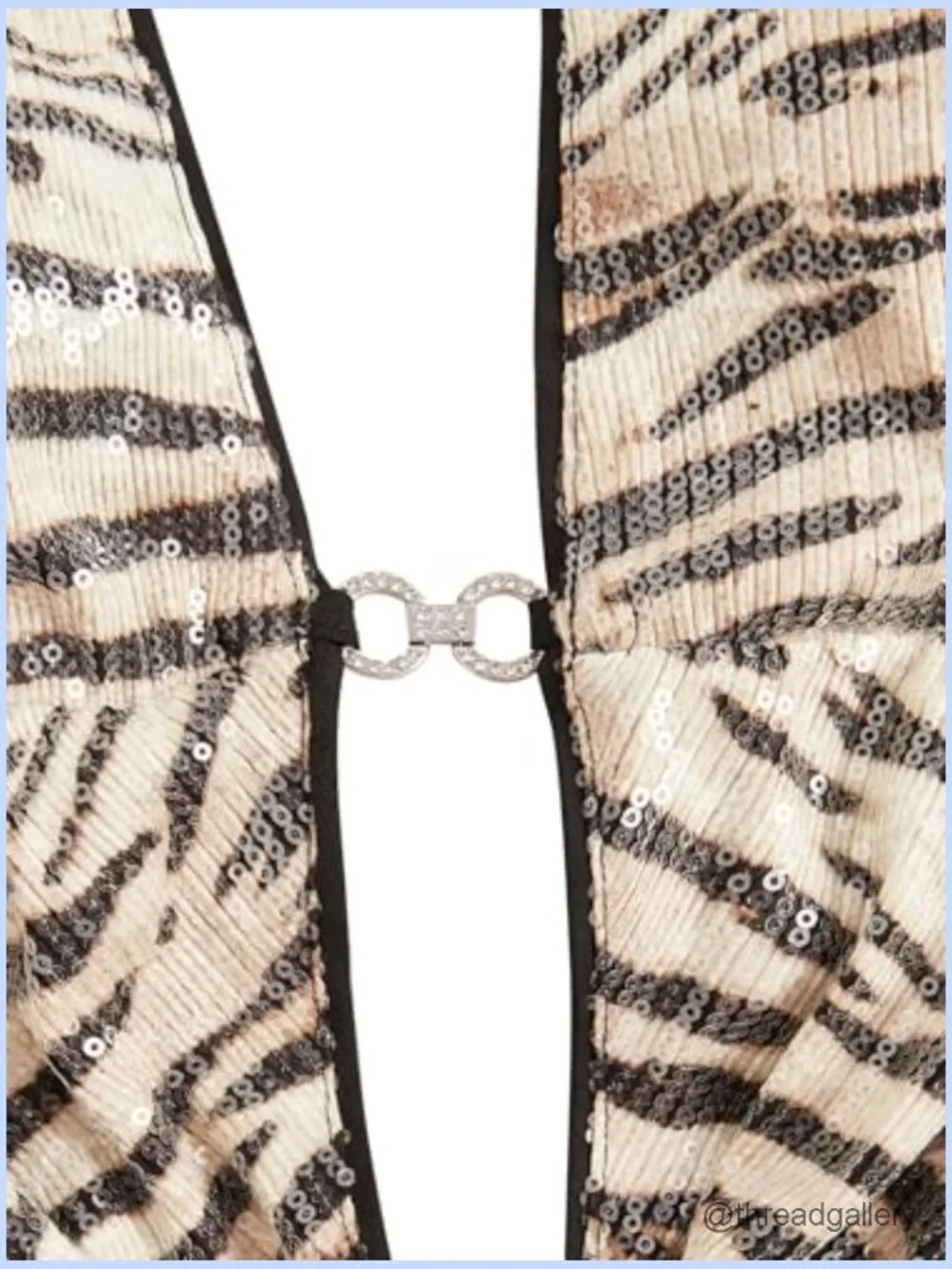 Cheetah print sequin crop top halter tie back Y2K going out top - Picture 5 of 7